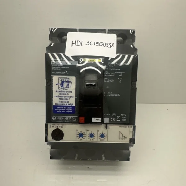 New Square D HDL HDL36150U33X 3 Pole 150 Amp 600V Power Pact Circuit Breaker NNB
