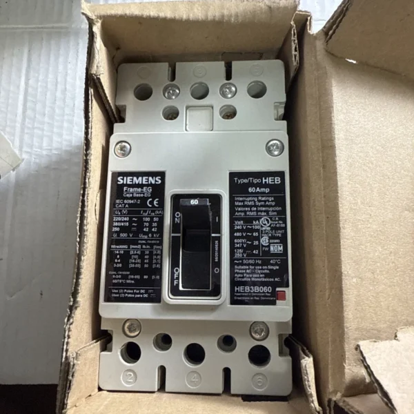 NEW Siemens HEB HEB3B060 3 Pole 60 Amp 600v Circuit Breaker