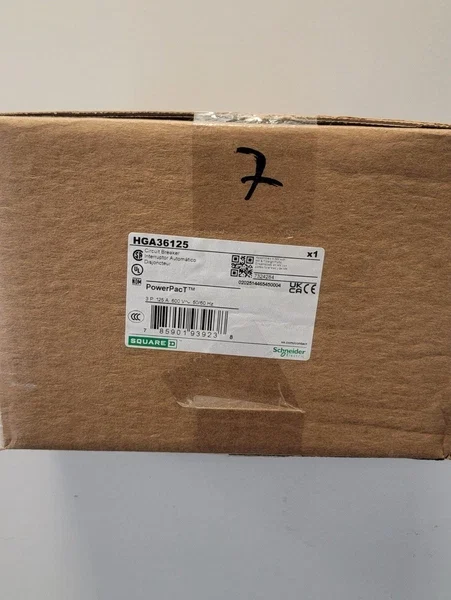 Square D HGA36125 Circuit Breaker 125 Amp 3 Pole 600 Vac *NIB*