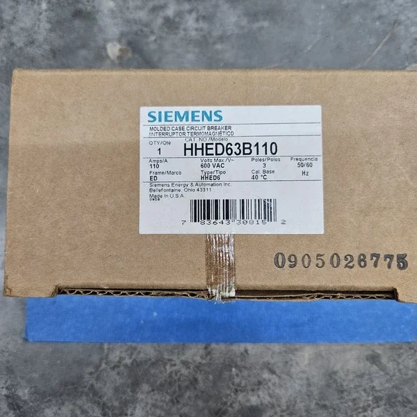 Siemens Sentron HHED63B110 110 Amp 3 Pole 600V Circuit Breaker