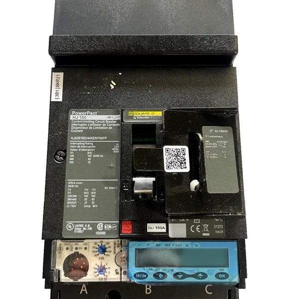 1x NEW Square D HJA36150U44X ENYH4YP 3p 600v 150a LSIG Circuit Breaker NEW PULL