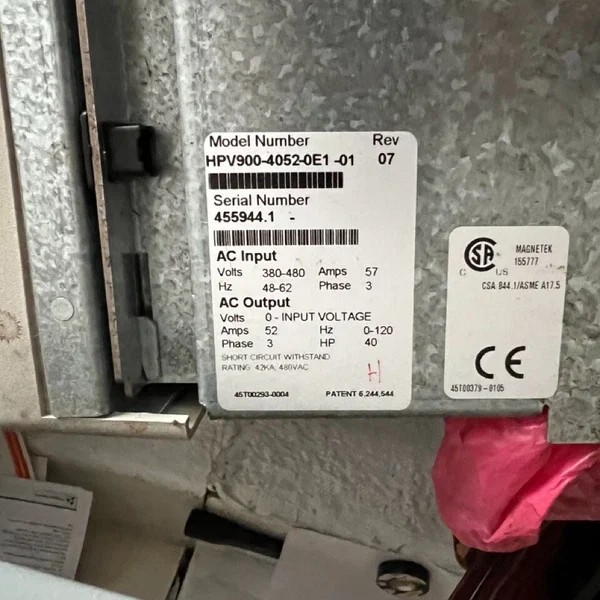 Magnetek Elevator - HPV 900 Series 2 AC/PM Elevator Drive HPV900-4052-0E1-01