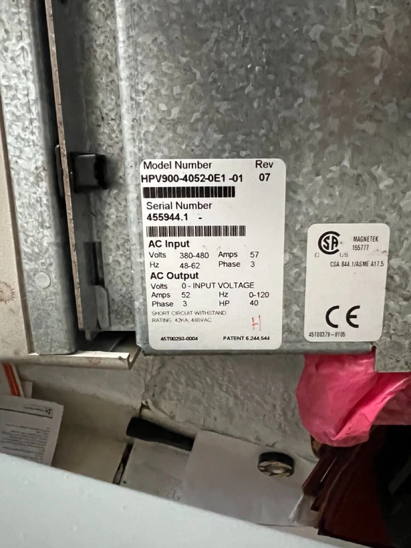 Magnetek Elevator - HPV 900 Series 2 AC/PM Elevator Drive HPV900-4052-0E1-01 2 HPV900 4052 0E1 01 0