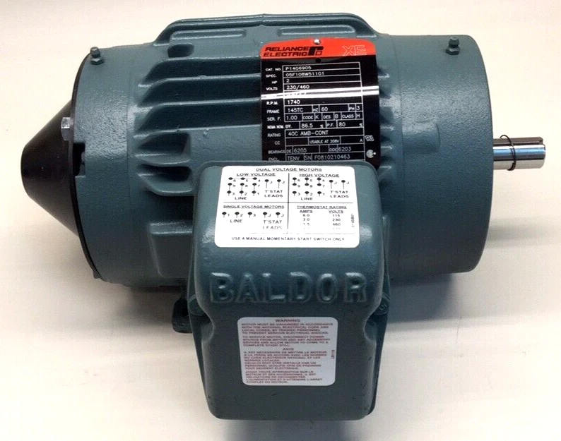 Baldor P14G6905 XE Electric Motor 2HP 05F108W511G1 1740 RPM 7/8" Shaft 3/16" KW 2 05F108W511G1 0