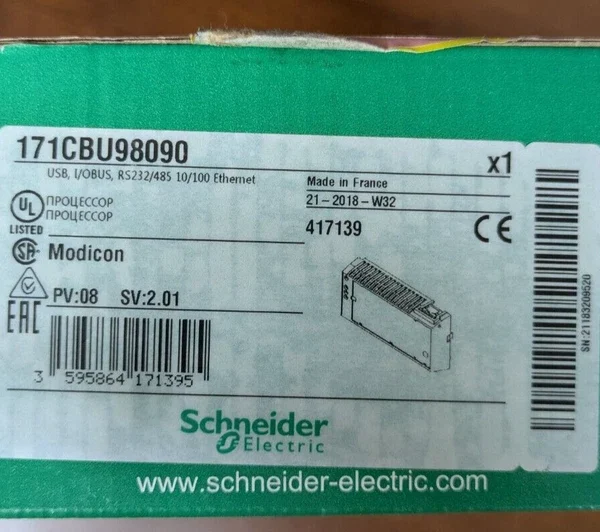 NEW - Open Box Modicon 171CBU98090 Unity M1E processor - RS232/485 - Ethernet