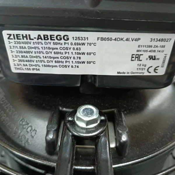ZIEHL-ABEGG FB050-4DK.4I.V4P Axial Flow Fan New Expedited Shipping