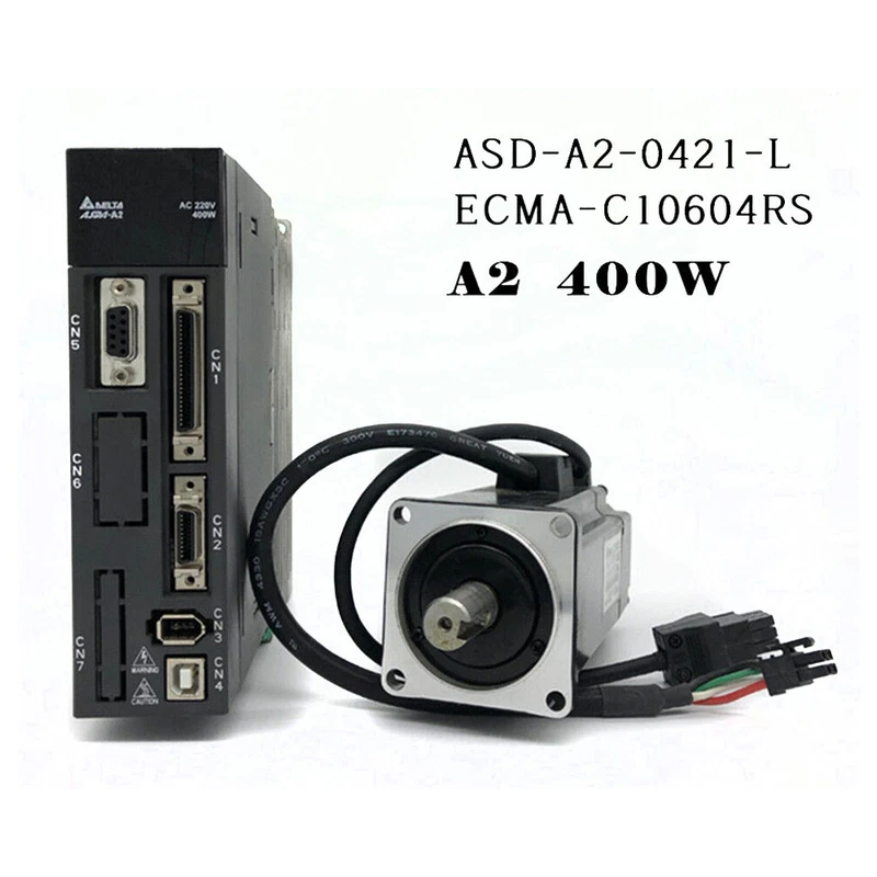 Delta ECMA-C10604RS+ASD-A2-0421-L A2 AC Servo Motor Drive Kit 400W 3000RPM 220V 1 s l800 11523