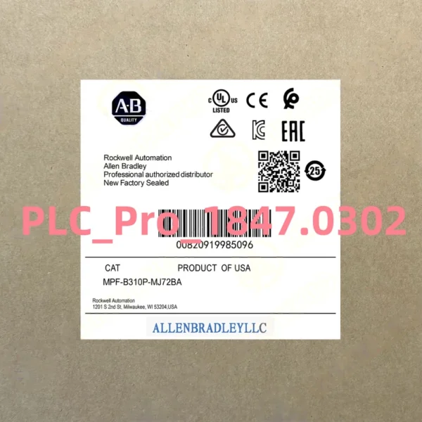 MPFB310PMJ72BA New AB MPF-B310P-MJ72BA Servo Motor Fast Ship#