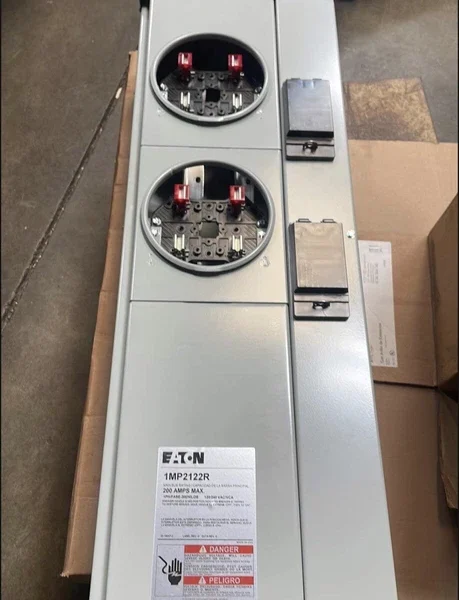 TWO GANG 2 METER PACK 200 AMP 120240 MAIN ELECTRICAL PANEL EATON 1MP2122R NEW