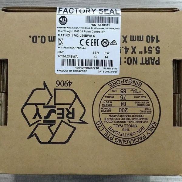 New Factory Sealed AB 1762-L24BWA SER C MicroLogix 1200 24 Point Controller