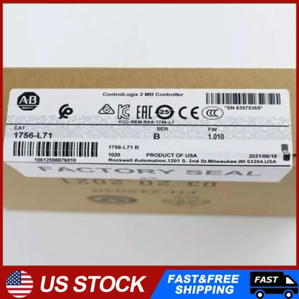 New Factory Sealed AB 1756-L71 B CompactLogix 2MB Controller 1756L71 Fast Ship
