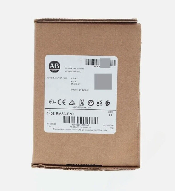 New Sealed AB 1408-EM3A-ENT PowerMonitor 1000 EM3 Serial Ether PLC US 1 s l800 13414