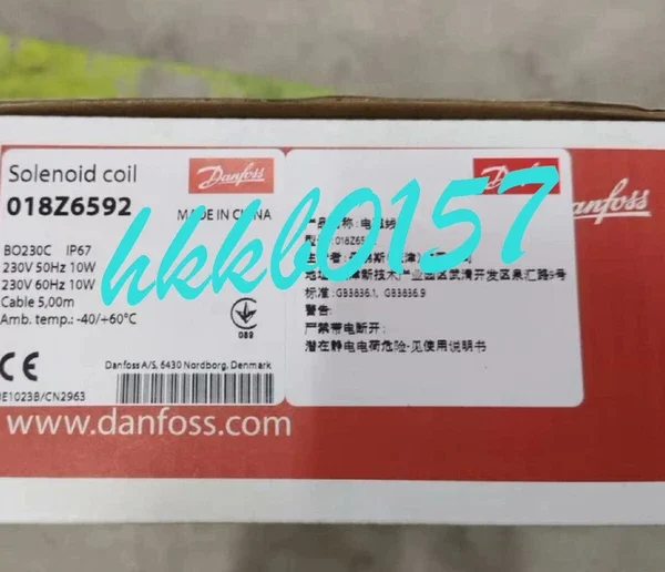 018Z6592 Danfoss Solenoid Valve Coil brand new