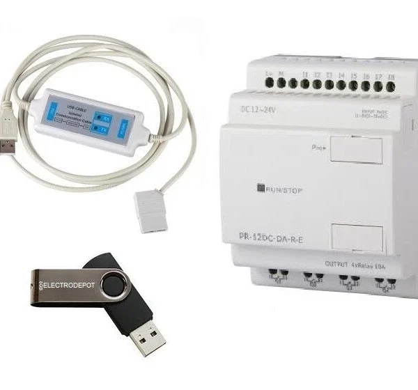 PLC Programmable Logic Controller & Software KIT 12V 24V 8 inputs, 4 Relay out