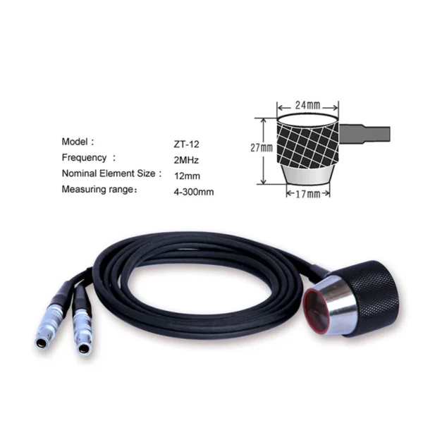 2MHz Cast Iron Probe Transducer Sensor for Ultrasonic Thickness Tester Meter