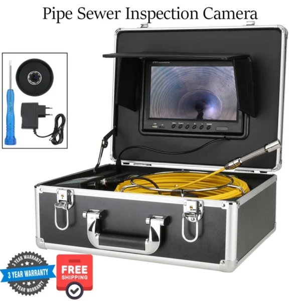 9" LCD 17MM Sewer Waterproof Camera Pipe Pipeline Drain Inspection System