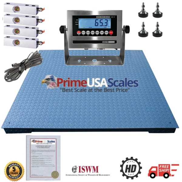 4x4 Floor Scale with 4-20ma Relay Output for PLC 5,000 lb NTEP Approved