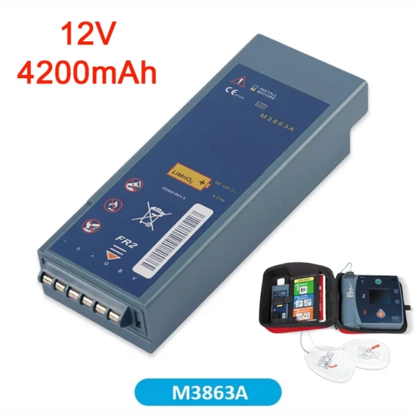 M3863A M3860A M3840A Battery 12V 4200mAh For FR2 Heartstart AED Defibrillator