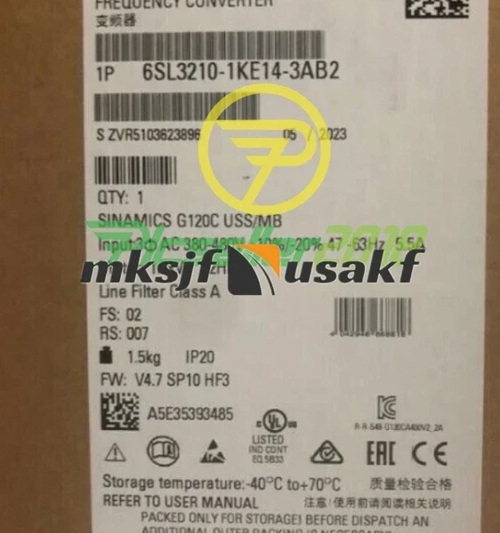NEW Siemens Frequency Converter 6SL3210-1KE14-3AB2 UPS or FedEx