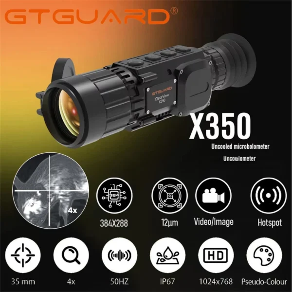 384x288 35mm Multi-Function Thermal Scope Thermal Imaging Riflescope 12um Sensor