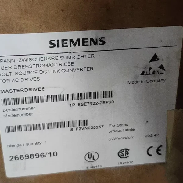 6SE7022-7EP60-Z NEW Siemens 6SE7 022-7EP60 SIMOVERT MASTERDRIVES MOTION CONTROL