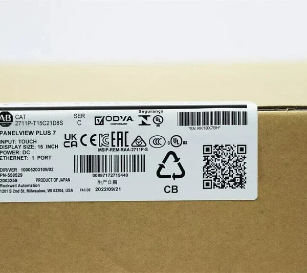 Allen-Bradley 2711P-T15C21D8S HMI PanelView Plus 7 Standard Terminal New Sealed