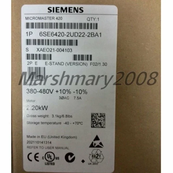 6SE6 420-2UD22-2BA1 NEW SIEMENS 6SE6420-2UD22-2BA1 MICROMASTER 420 380-480 V