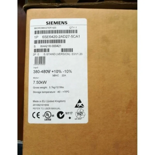 New In Box 6SE6 420-2AD27-5CA1 Siemens 6SE6420-2AD27-5CA1 FREE SHIP