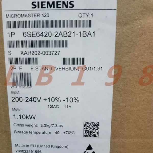 ONE NEW- Siemens 6SE6420-2AB21-1BA1