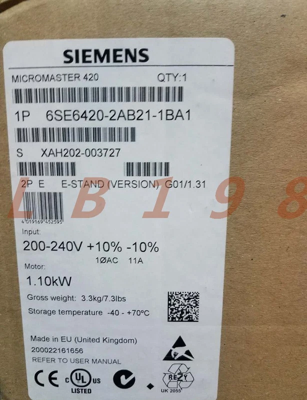 ONE NEW- Siemens 6SE6420-2AB21-1BA1 1 s l800 911