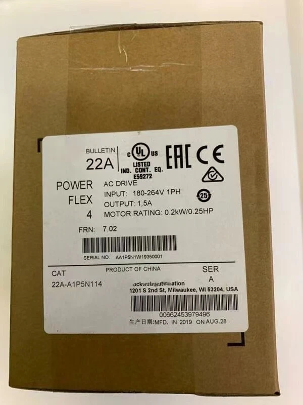 New AB 22A-A1P5N114 Free Shipping New in Box New Factory Sealed PLC 1 s l800 9124