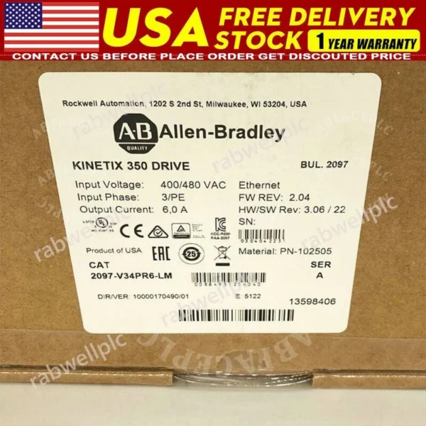 NEW OPEN BOX ALLEN BRADLEY 2097-V34PR6-LM SERVO DRIVE 2097-V34PR6-LM