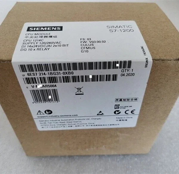 6ES7 214-1BG31-0XB0 NEW SIEMENS 6ES7214-1BG31-0XB0 S7-1200 Compact CPU 1214C