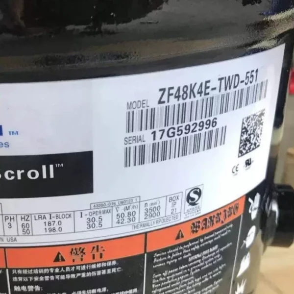 ZF48K4E-TWD-551 Compressor Brand New ZF48K4ETWD551 UPS Fast Shipping 1pcs