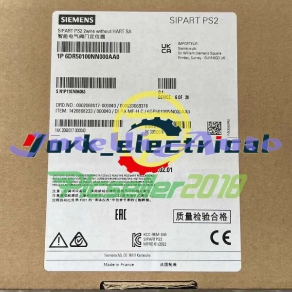 6DR5110-0NN00-0AA0 New Siemens Electropneumatic Positioner 6DR51100NN000AA0